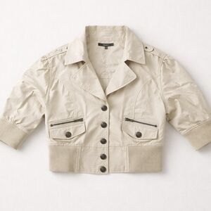 Y2K Beige Lightweight Cropped Jacket